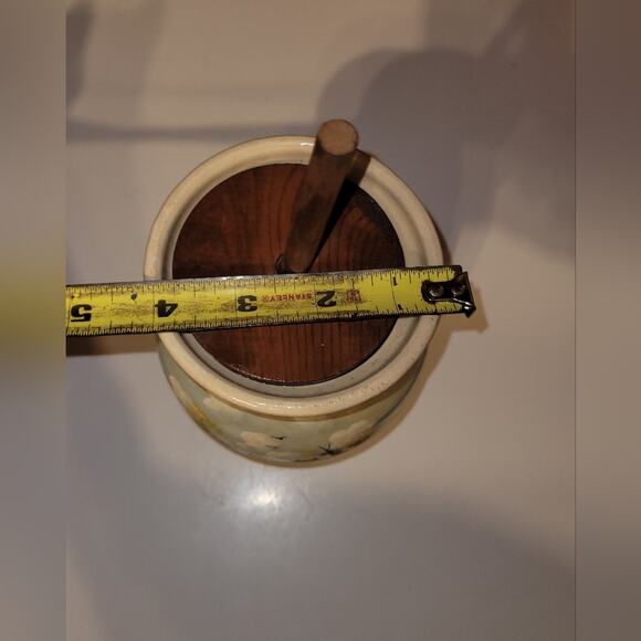 Vintage Ruth Poage Pottery Earthware Urn Butterchurn With Lid Handpaited - Picture 9 of 10